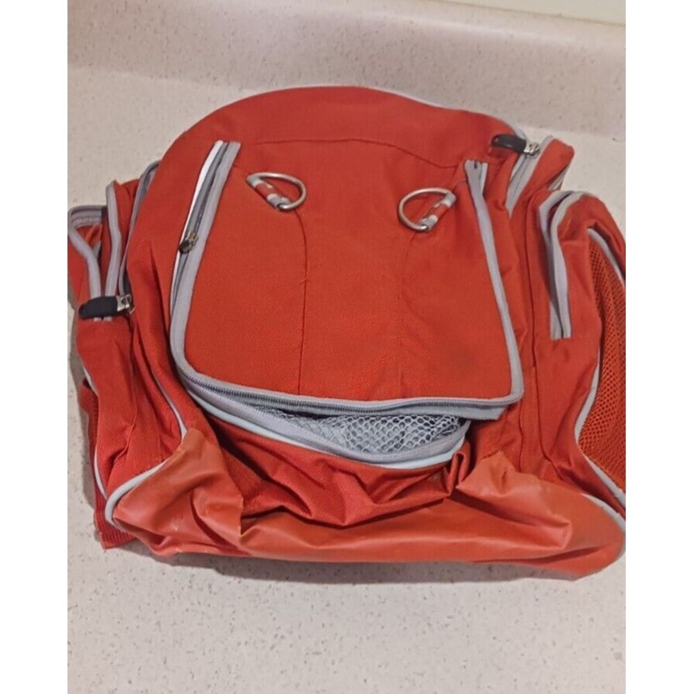 Pottery Barn Kids Large Solid orange backpack reflective **READ***
